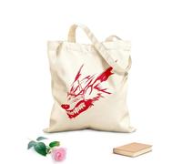 AILOONG Bolsa de lona Hombre lobo Cicatriz de lobo Bestia de fantasía Depredador Tela de 340g/m² de grosor Sustituye a la mochila escolar