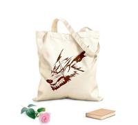 AILOONG Bolsa de lona Hombre lobo Cicatriz de lobo Bestia de fantasía Depredador Tela de 340g/m² de grosor Sustituye a la mochila escolar