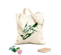 AILOONG Bolsa de lona Hombre lobo Cicatriz de lobo Bestia de fantasía Depredador Tela de 340g/m² de grosor Sustituye a la mochila escolar