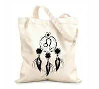 AILOONG Bolsa de lona Horóscopo Leo Zodiaco Atrapasueños Tela de 12 oz de grosor Sustituye a la mochila escolar 25x30cm Pequeño