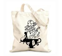 AILOONG Bolsa de lona Ilustración del País de las Maravillas de Alicia y el Gato de Cheshire Tela de 12 oz de grosor Sustituye a la mochila escolar 31x36cm Mediano