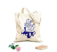 AILOONG Bolsa de lona Ilustración del País de las Maravillas de Alicia y el Gato de Cheshire Tela de 340g/m² de grosor Sustituye a la mochila escolar