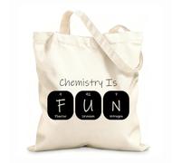 AILOONG Bolsa de lona La química es divertida: ciencia escolar, tabla periódica Tela de 12 oz de grosor Sustituye a la mochila escolar 25x30cm Pequeño