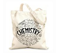 AILOONG Bolsa de lona Letras Química Educación Ciencia Molécula Escuela Tela de 12 oz de grosor Sustituye a la mochila escolar 31x36cm Mediano