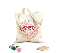 AILOONG Bolsa de lona Letras Química Educación Ciencia Molécula Escuela Tela de 340g/m² de grosor Sustituye a la mochila escolar