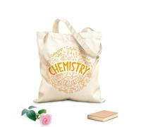 AILOONG Bolsa de lona Letras Química Educación Ciencia Molécula Escuela Tela de 340g/m² de grosor Sustituye a la mochila escolar
