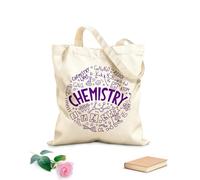 AILOONG Bolsa de lona Letras Química Educación Ciencia Molécula Escuela Tela de 340g/m² de grosor Sustituye a la mochila escolar