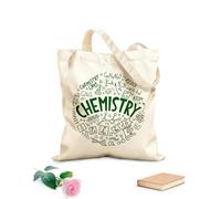 AILOONG Bolsa de lona Letras Química Educación Ciencia Molécula Escuela Tela de 340g/m² de grosor Sustituye a la mochila escolar