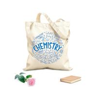 AILOONG Bolsa de lona Letras Química Educación Ciencia Molécula Escuela Tela de 340g/m² de grosor Sustituye a la mochila escolar