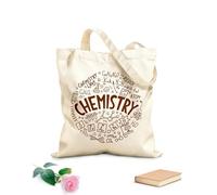 AILOONG Bolsa de lona Letras Química Educación Ciencia Molécula Escuela Tela de 340g/m² de grosor Sustituye a la mochila escolar