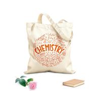 AILOONG Bolsa de lona Letras Química Educación Ciencia Molécula Escuela Tela de 340g/m² de grosor Sustituye a la mochila escolar