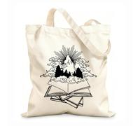 AILOONG Bolsa de lona Librería Abierta Lectura de Cuentos Biblioteca Ratón de Biblioteca Tela de 12 oz de grosor Sustituye a la mochila escolar 35x40cm Grande