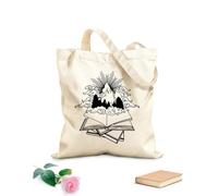 AILOONG Bolsa de lona Librería Abierta Lectura de Cuentos Biblioteca Ratón de Biblioteca Tela de 12 oz de grosor Sustituye a la mochila escolar 31x36cm Mediano