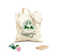 AILOONG Bolsa de lona Librería Abierta Lectura de Cuentos Biblioteca Ratón de Biblioteca Tela de 340g/m² de grosor Sustituye a la mochila escolar