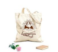 AILOONG Bolsa de lona Librería Abierta Lectura de Cuentos Biblioteca Ratón de Biblioteca Tela de 340g/m² de grosor Sustituye a la mochila escolar