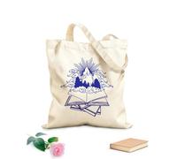 AILOONG Bolsa de lona Librería Abierta Lectura de Cuentos Biblioteca Ratón de Biblioteca Tela de 340g/m² de grosor Sustituye a la mochila escolar