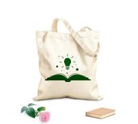 AILOONG Bolsa de lona Libro de buenas ideas Bombilla Oficina Conocimiento Tela de 340g/m² de grosor Bolsa para dibujar