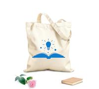 AILOONG Bolsa de lona Libro de buenas ideas Bombilla Oficina Conocimiento Tela de 340g/m² de grosor Bolsa para dibujar