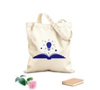AILOONG Bolsa de lona Libro de buenas ideas Bombilla Oficina Conocimiento Tela de 340g/m² de grosor Bolsa para dibujar