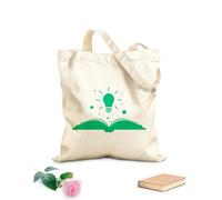 AILOONG Bolsa de lona Libro de buenas ideas Bombilla Oficina Conocimiento Tela de 340g/m² de grosor Bolsa para dibujar
