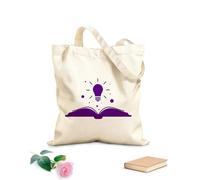 AILOONG Bolsa de lona Libro de buenas ideas Bombilla Oficina Conocimiento Tela de 340g/m² de grosor Bolsa para dibujar