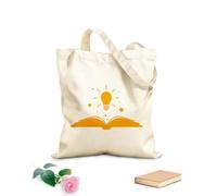 AILOONG Bolsa de lona Libro de buenas ideas Bombilla Oficina Conocimiento Tela de 340g/m² de grosor Bolsa para dibujar