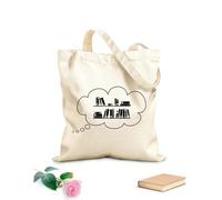 AILOONG Bolsa de lona Libros Biblioteca Librería Ratón de biblioteca Leyendo cuentos Tela de 12 oz de grosor Bolsa para dibujar 35x40cm Grande