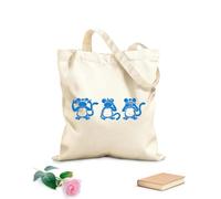 AILOONG Bolsa de lona Los tres monos sabios Animales Budismo Japón Tela de 340g/m² de grosor Bolsa para dibujar