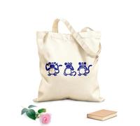 AILOONG Bolsa de lona Los tres monos sabios Animales Budismo Japón Tela de 340g/m² de grosor Bolsa para dibujar