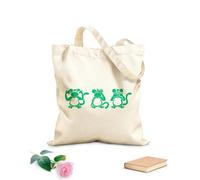 AILOONG Bolsa de lona Los tres monos sabios Animales Budismo Japón Tela de 340g/m² de grosor Bolsa para dibujar