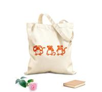 AILOONG Bolsa de lona Los tres monos sabios Animales Budismo Japón Tela de 340g/m² de grosor Bolsa para dibujar