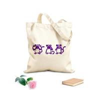 AILOONG Bolsa de lona Los tres monos sabios Animales Budismo Japón Tela de 340g/m² de grosor Bolsa para dibujar