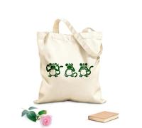 AILOONG Bolsa de lona Los tres monos sabios Animales Budismo Japón Tela de 340g/m² de grosor Bolsa para dibujar
