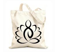 AILOONG Bolsa de lona Meditación de yoga del loto Budismo Vivir Tela de 12 oz de grosor Sustituye a la mochila escolar 31x36cm Mediano