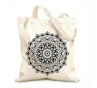 AILOONG Bolsa de lona Meditación del hinduismo con mandalas Tela de 12 oz de grosor Sustituye a la mochila escolar 31x36cm Mediano