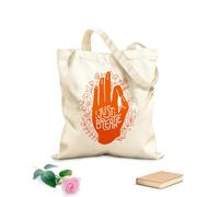 AILOONG Bolsa de lona Meditación Just Breathe, equilibrio de manos, yoga zen Tela de 340g/m² de grosor Sustituye a la mochila escolar