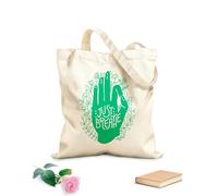 AILOONG Bolsa de lona Meditación Just Breathe, equilibrio de manos, yoga zen Tela de 340g/m² de grosor Sustituye a la mochila escolar