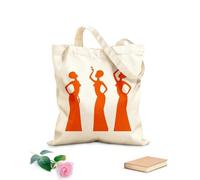 AILOONG Bolsa de lona Mujeres africanas bailando al estilo étnico tribal Tela de 340g/m² de grosor Sustituye a la mochila escolar