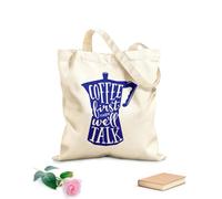 AILOONG Bolsa de lona Palabras sobre Cafetera Citas sobre Cafetería n Tela de 340g/m² de grosor Sustituye a la mochila escolar