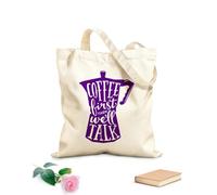 AILOONG Bolsa de lona Palabras sobre Cafetera Citas sobre Cafetería n Tela de 340g/m² de grosor Sustituye a la mochila escolar