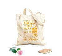AILOONG Bolsa de lona para vino Así que yo os digo: Pedid, y se os dará; buscad, y hallaréis; llamad, y se os abrirá. Lucas 11:9-10 Tela de 340g/m² de grosor Bolsa para dibujar
