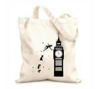 AILOONG Bolsa de lona para vino Caricatura del Big Ben de Londres Tela de 12 oz de grosor Combina con la ropa 31x36cm Mediano