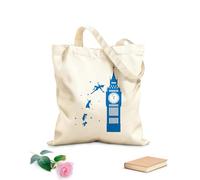 AILOONG Bolsa de lona para vino Caricatura del Big Ben de Londres Tela de 340g/m² de grosor Combina con la ropa