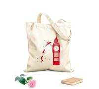 AILOONG Bolsa de lona para vino Caricatura del Big Ben de Londres Tela de 340g/m² de grosor Combina con la ropa