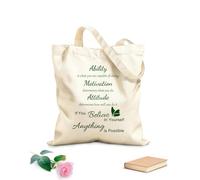 AILOONG Bolsa de lona para vino Cita inspiradora Habilidad Motivación Actitud Cree en ti mismo Todo es posible Tela de 340g/m² de grosor Sustituye a la mochila escolar