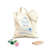 AILOONG Bolsa de lona para vino Cita inspiradora Habilidad Motivación Actitud Cree en ti mismo Todo es posible Tela de 340g/m² de grosor Sustituye a la mochila escolar