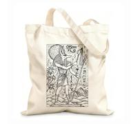 AILOONG Bolsa de lona para vino Dios Anu ibujado a mano, grabado, fantasía, mitología y personaje de cuento de hadas. Tela de 12 oz de grosor Combina con la ropa 31x36cm Mediano