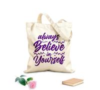 AILOONG Bolsa de lona para vino Diseño de cita inspiradora: Cree siempre en ti mismo. Tela de 340g/m² de grosor Combina con la ropa