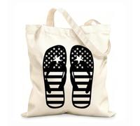 AILOONG Bolsa de lona para vino Diseño de clipart del 4 de julio con gráficos del Día de la Independencia de EE. UU. Tela de 12 oz de grosor Combina con la ropa 25x30cm Pequeño