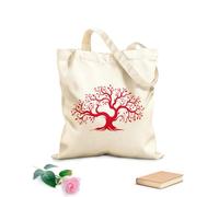 AILOONG Bolsa de lona para vino Diseño de logotipo de árbol vibrante abstracto, logotipo de árbol raíz, icono del árbol de la vida en decoración de pared, arte de pared Tela de 340g/m² de grosor